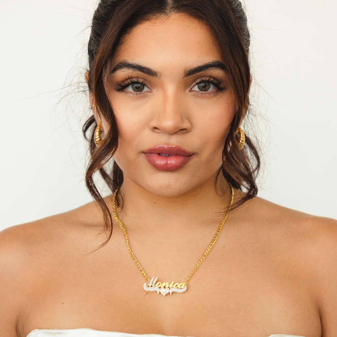 Double Plated Custom Heart Name Necklace Chantel The Label