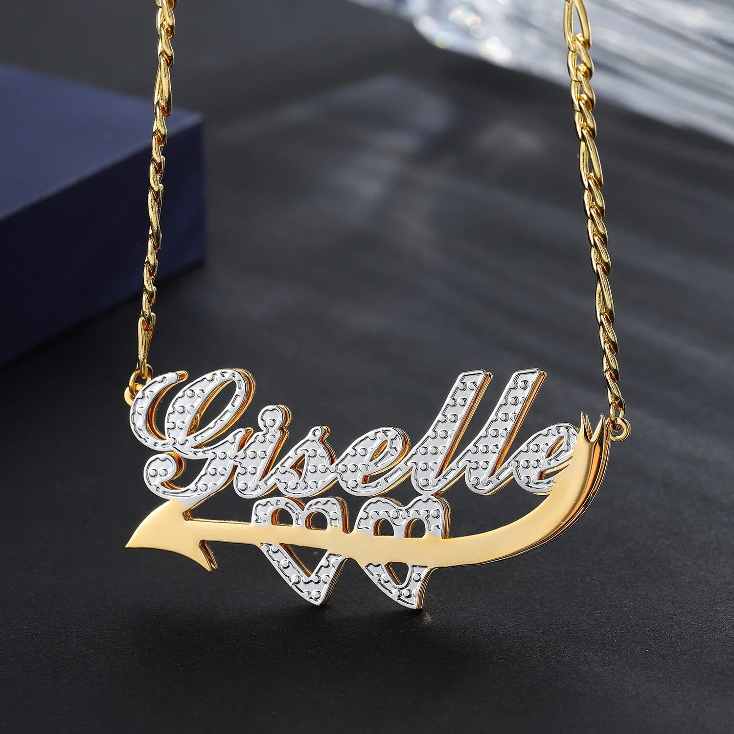 Double Plated Cupid Name Necklace Chantel The Label