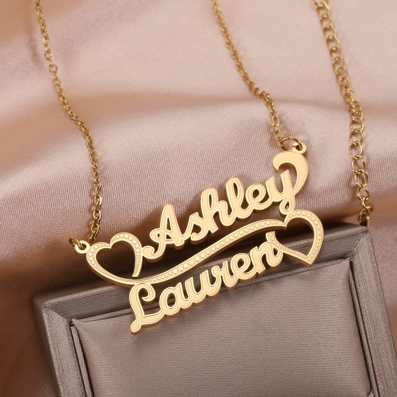 Lovers Custom Double Name Necklace Chantel The Label