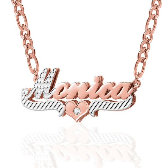 Double Plated Custom Heart Name Necklace Chantel The Label