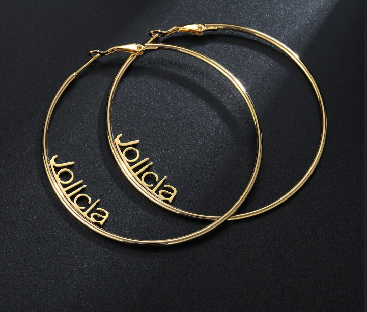 Personalized Name Hoop Earrings Chantel The Label