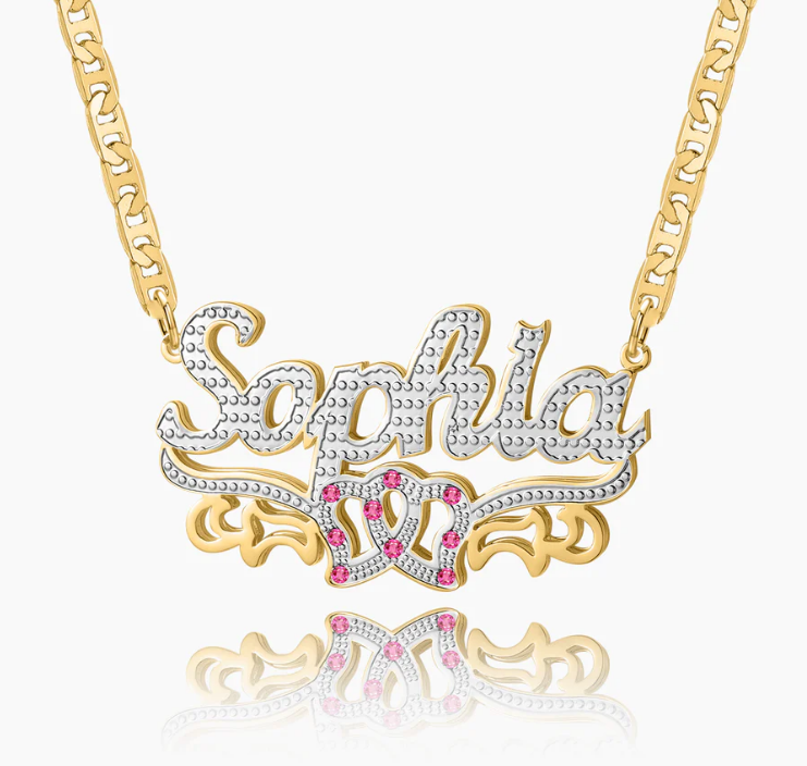Double Plated Name Necklace Custom Name Necklace name Plate 3D Name Necklace  Gold Name Necklace Personalized Necklace for Women -  Canada